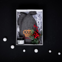 Coffret cadeau dans un coffret cadeau DARK KINGS. Bonnets de sauna et cristaux de menthol 