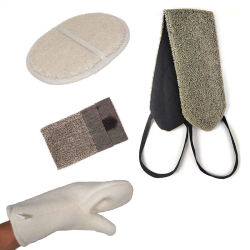 Gants de sauna, éponges