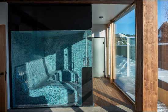 Hammam avec paroi vitrée panoramique - Bains de vapeur