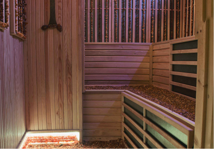Sauna infrarouge à intérieur ambré