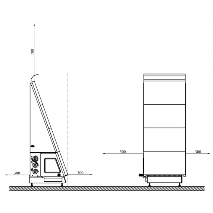 Poêle de sauna combiné - MISA LAAVU 9 kW, droite