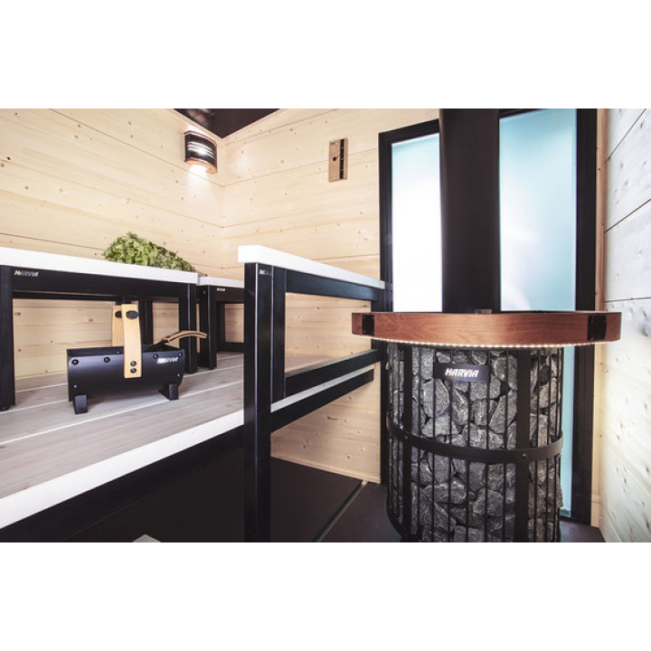 HARVIA Duo paroi vitrée 9 x 19 avec cadre, aluminium noir
