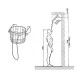 Seau de douche Sawo, pin, 18 L