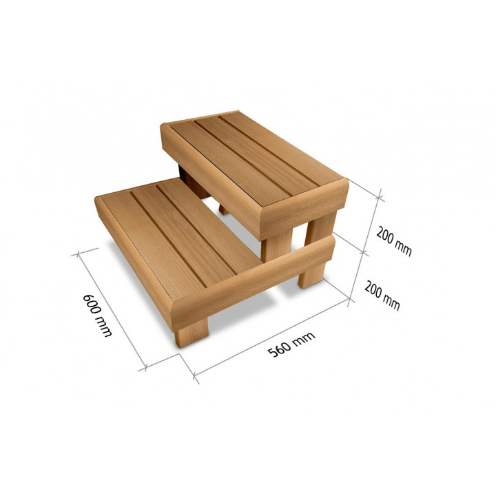 Banc de sauna - escalier HS 2, aulne