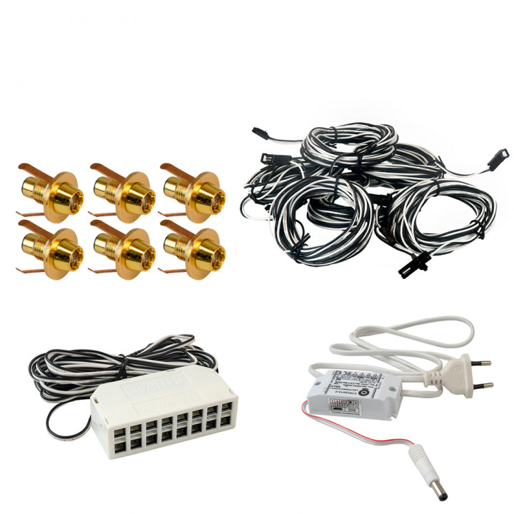 Ensemble d'éclairage de sauna LED LedLite 6, couleur or