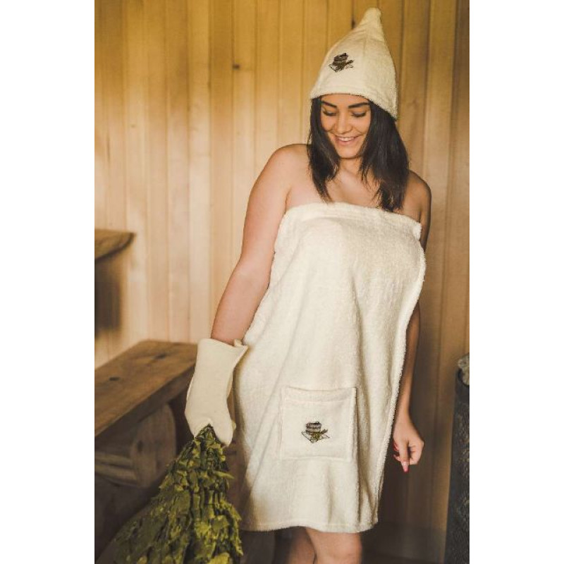 Tablier de sauna pour femme - CREME