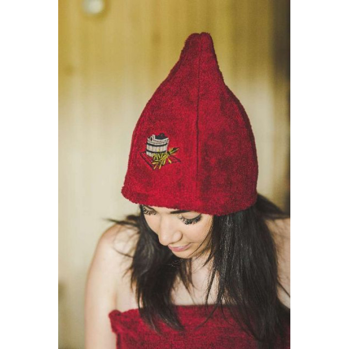 Bonnet de sauna en coton - BORDEAUX