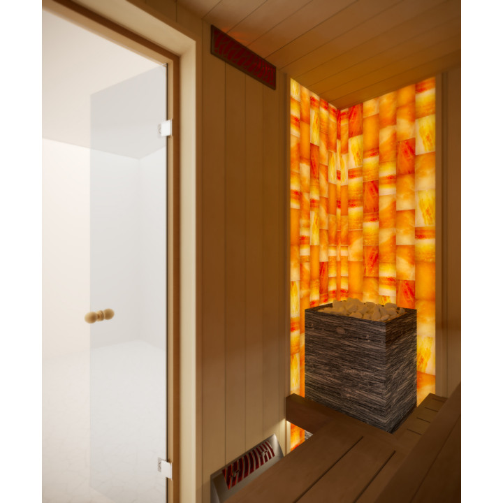 Système de climatisation pour sauna SAUNUM Base S Solution, panneau de commande noir