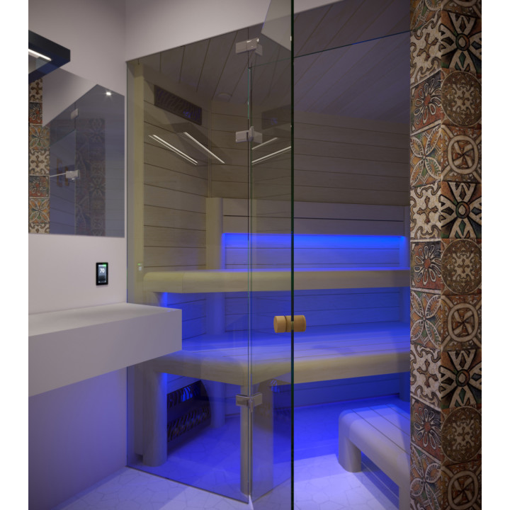 Système de climatisation pour sauna SAUNUM Base S Solution, panneau de commande noir