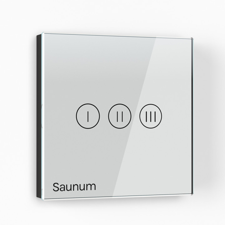 Système de climatisation pour sauna SAUNUM Base S Solution, panneau de commande blanc
