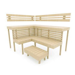Banc de sauna modulaire OPTIMAL, Aspen  Banc de sauna modulaire OPTIMAL, Aspen