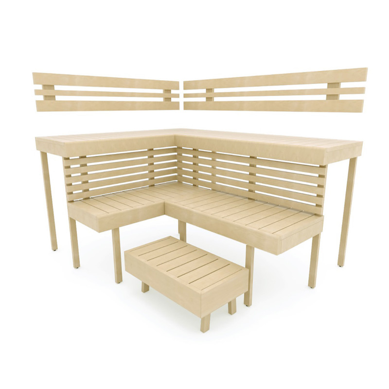 Banc de sauna modulaire OPTIMAL, Aspen