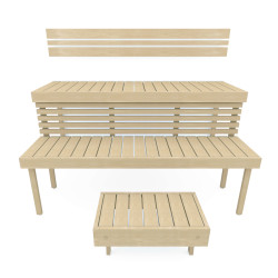 Banc de sauna modulaire STANDART, Aspen  Banc de sauna modulaire STANDART, Aspen