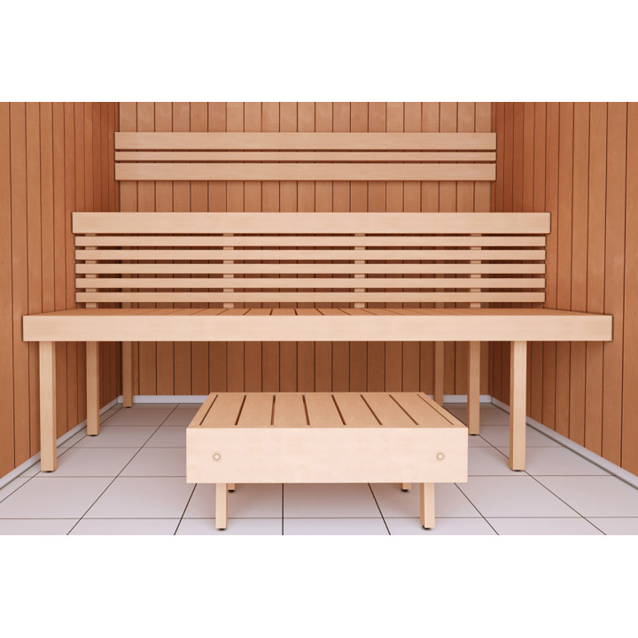 Banc de sauna modulaire STANDART, Aulne