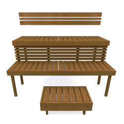 Banc de sauna modulaire STANDART, Thermo-tremble  Banc de sauna modulaire STANDART, Thermo-tremble