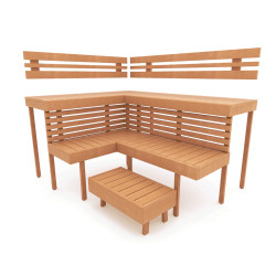 Banc de sauna modulaire OPTIMAL, Aulne  Banc de sauna modulaire OPTIMAL, Aulne