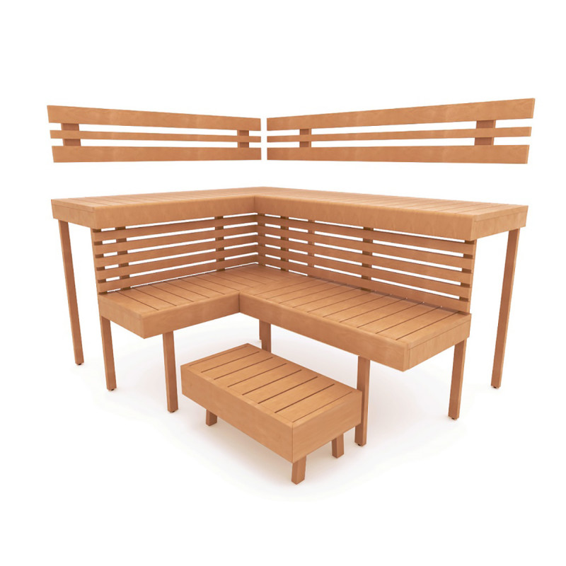 Banc de sauna modulaire OPTIMAL, Aulne