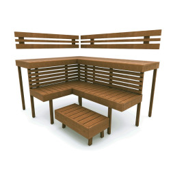 Banc de sauna modulaire OPTIMAL, Thermo tremble  Banc de sauna modulaire OPTIMAL, Thermo tremble