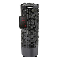 Poêle de sauna électrique - HARVIA Cilindro Black Steel PC70XE 6,8 kW