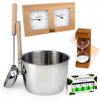 L'ensemble complet d'accessoires pour sauna ou bain