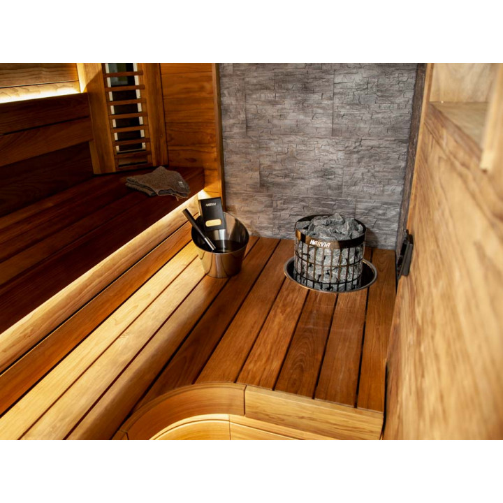 Poêle de sauna électrique - HARVIA Cilindro Acier Noir PC70XE 6,8 kW, modèle d'exposition