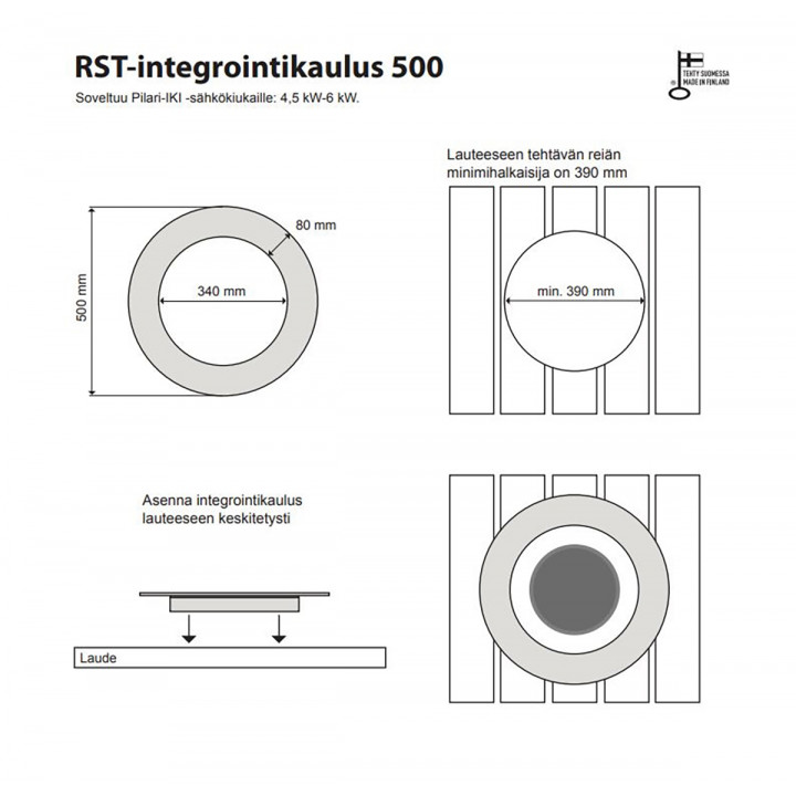 Bride d'encastrement 500 - pour radiateur IKI Pilari
