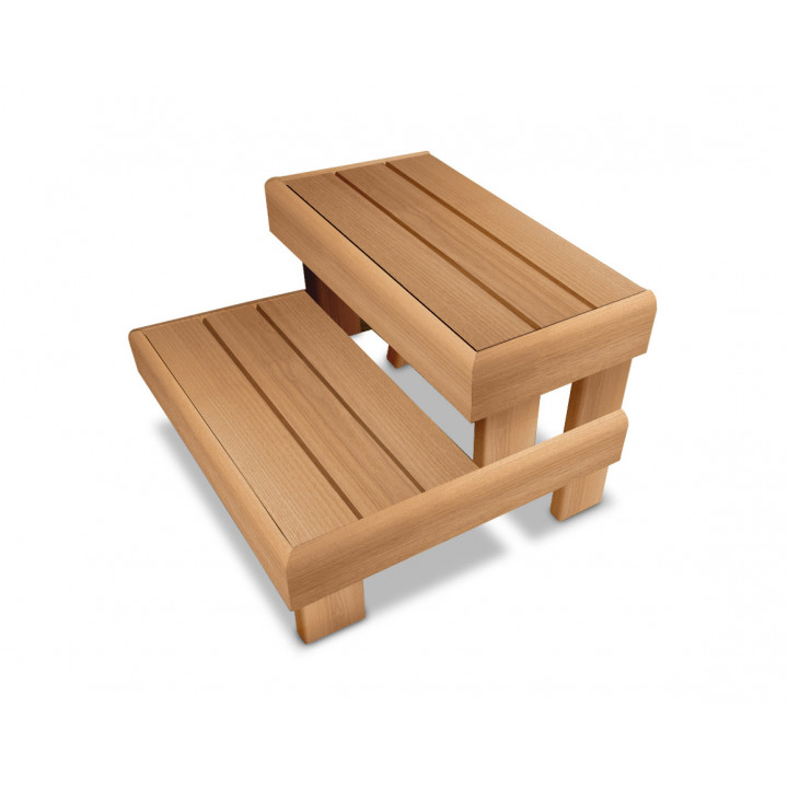 Banc-escabeau pour sauna HS 2, en tremble thermotraité