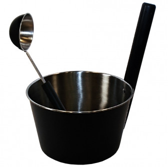 Ensemble SAUNIA en acier inoxydable, noir 4 l