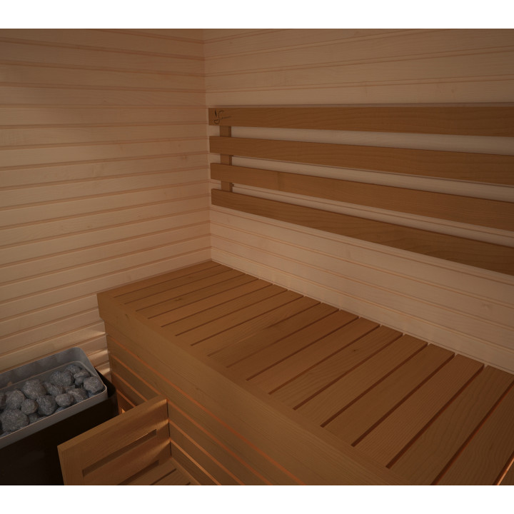 Cabine de sauna vitrée, 150x120cm