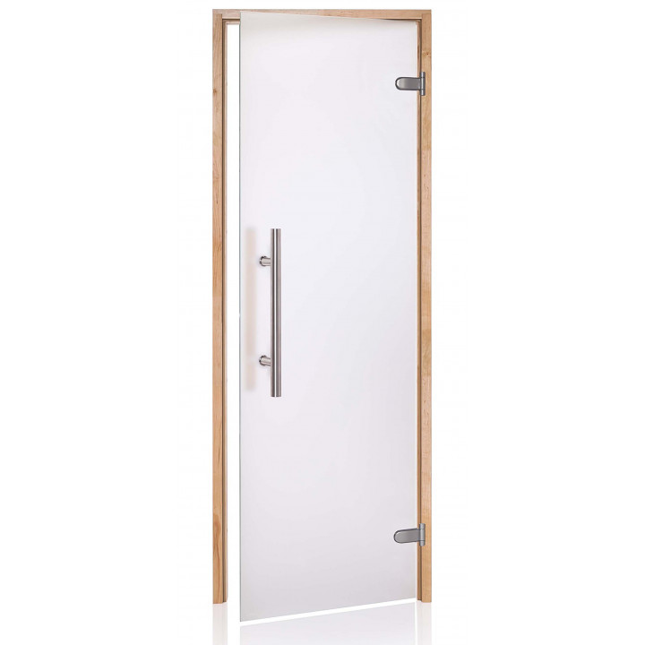 Portes de sauna en verre AD PREMIUM LIGHT, verre mat, 80 x 200, aulne, transparent mat