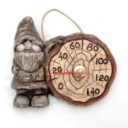 Thermomètre de sauna en céramique - gnome  Thermomètre de sauna en céramique - gnome