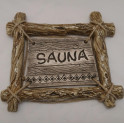 Plaque de porte SAUNA avec cadre à branches - 0