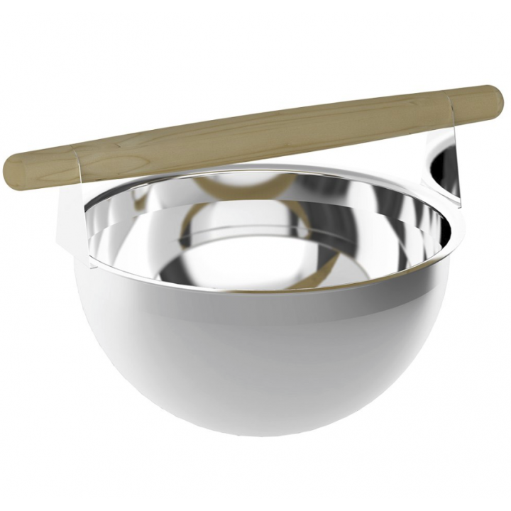 Seau inox Sawo 375-MP, 5 L, avec poignée en pin