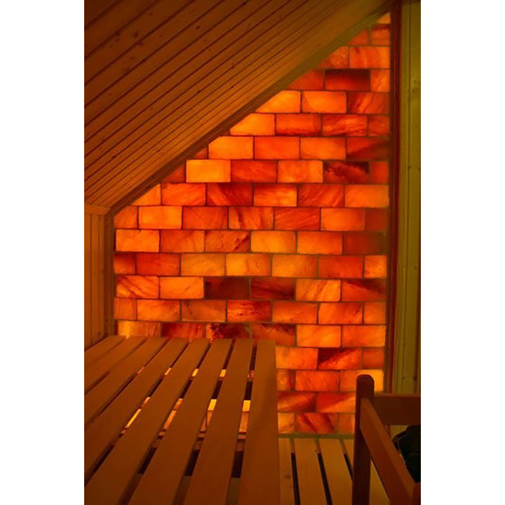 Briques de sel himalayennes polies avec encoche 200x100x50mm