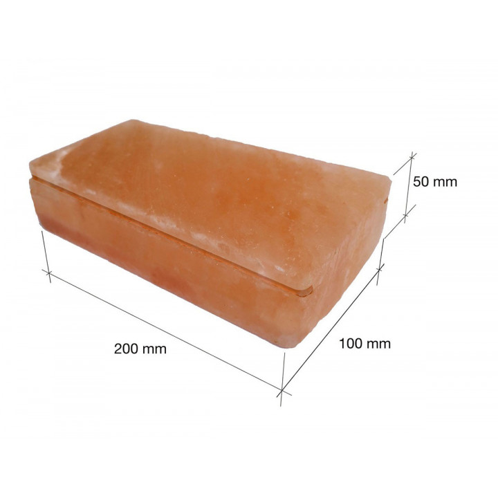 Briques de sel himalayennes polies avec encoche 200x100x50mm