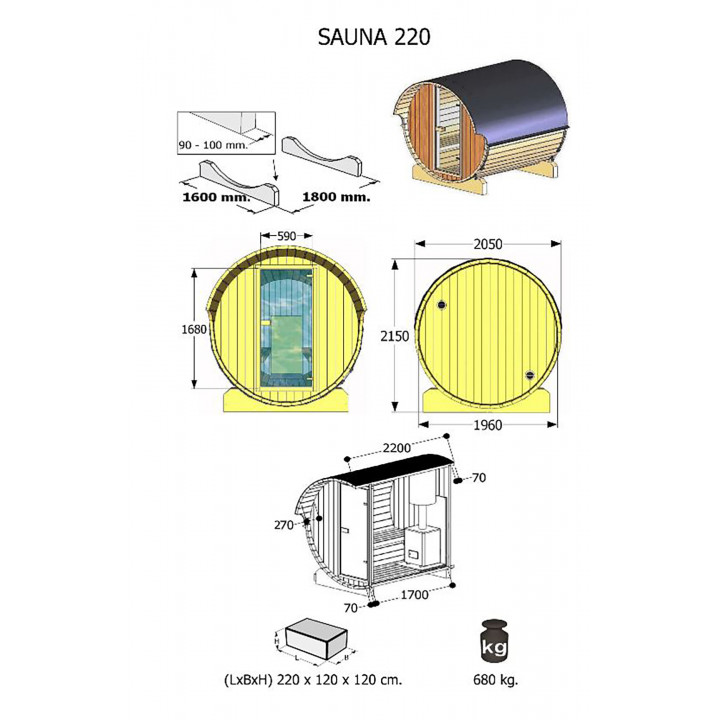 Sauna maison 220