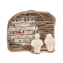 Thermomètre de sauna en céramique - mâle et femelle  Thermomètre de sauna en céramique - mâle et femelle