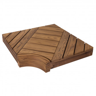 Module d'angle pour bancs de sauna modulaires, pin