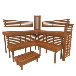 Banc de sauna modulaire PREMIUM, Thermo tremble  Banc de sauna modulaire PREMIUM, Thermo tremble