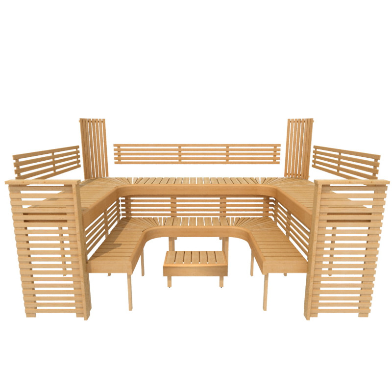 Banc de sauna modulaire PROFESSIONAL, 3200x2090mm