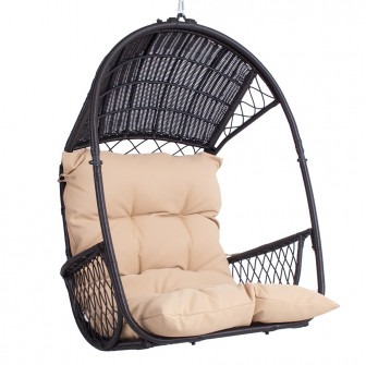 Chaise suspendue - TANJA, Marron foncé
