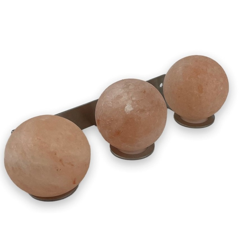 Boules de sel de l'Himalaya SAUFLEX, avec support, 3 pièces