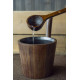 Seau de sauna Rento en bambou foncé avec insert noir, 5 L
