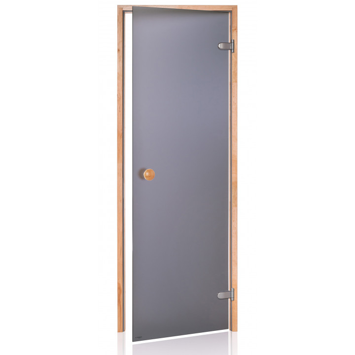 Portes de sauna en verre AD STANDART, verre mat, 80 x 200, aulne, gris mat