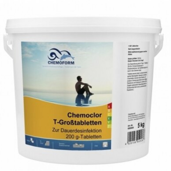 Chlore à dissolution lente CHEMOCLOR T-Comprimés 200 g, 5 kg