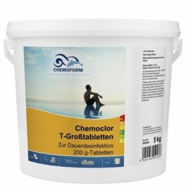 Chlore à dissolution lente CHEMOCLOR T-Comprimés 200 g, 5 kg