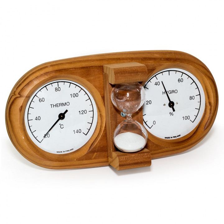 Thermo-hygromètre 3 en 1 SAUNIA avec sablier 591L