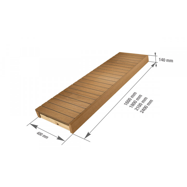 Banc de sauna, thermo tremble, 400x1600-2400 mm