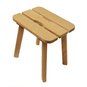 Tabouret en aulne, M 400 x 300 x 410 mm