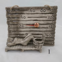 Thermomètre de sauna en céramique - un petit baril pour les parfums - 1